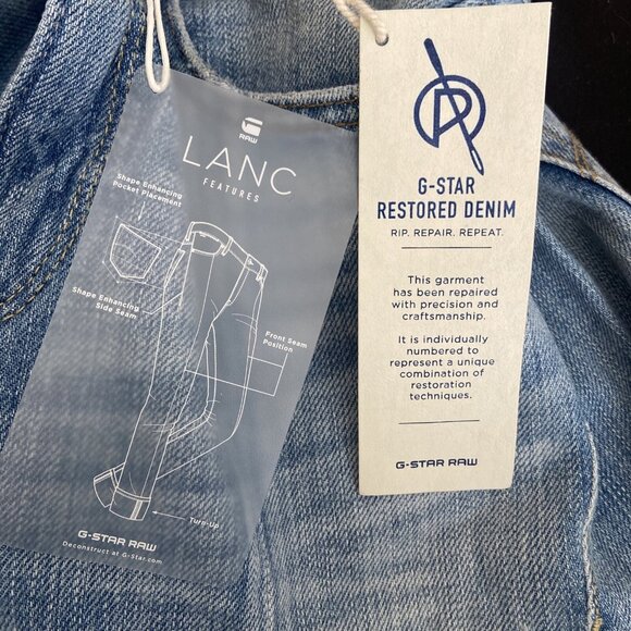 G Star Raw Womens Lanc 3D High Straight Jeans Size 27X32 Denim Restored NWT - Picture 7 of 10